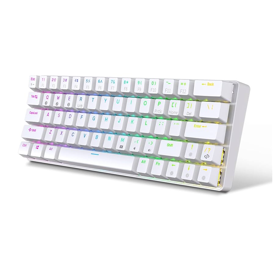 Amazon | HUO JI 小型ゲーミングキーボード63キー 青軸を採用の